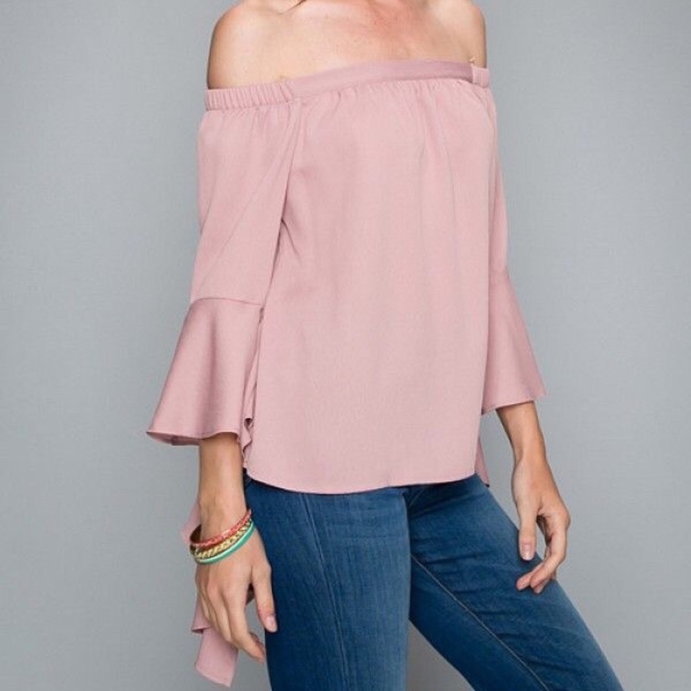 Bell Sleeve Off the Shoulder Top - Picture 3 of 5